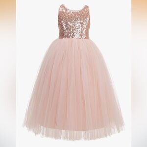 Girls Formal Shimmer Tulle Maxi Dress